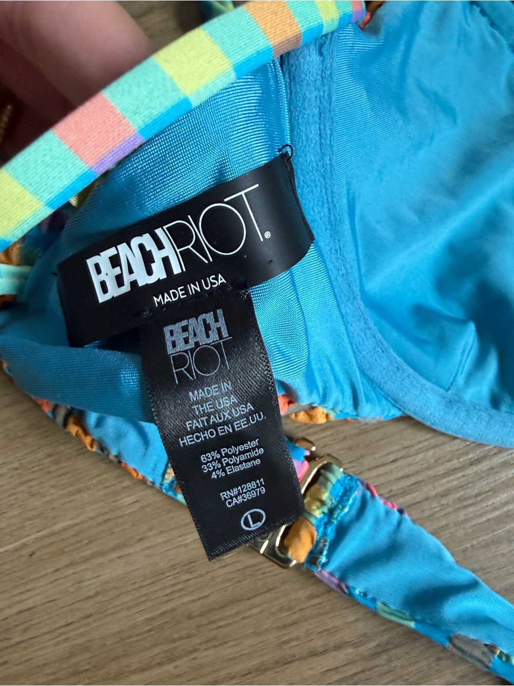 Beach Riot Multicolor Textured Bikini - Teal, Pink, Orange, Yellow - Picture 7 of 12